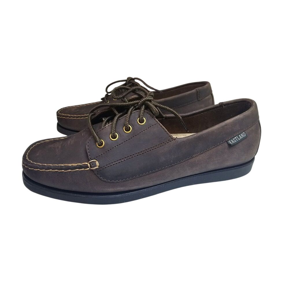 New Eastland Falmouth Womens Moc Closed Toe Oxford Shoes Bomber Brown 10